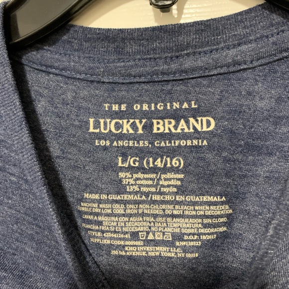 Lucky Brand boys soft tshirt size large (14/16), navy blue, gently used - Picture 3 of 4